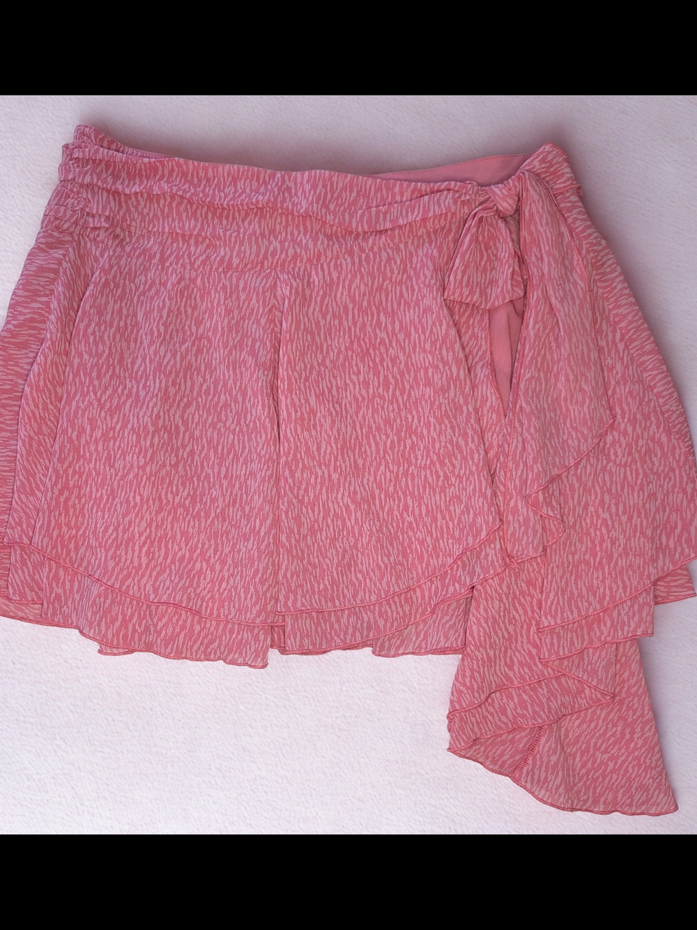 aerie Pink Asymmetrical Ruffle Wrap Skirt